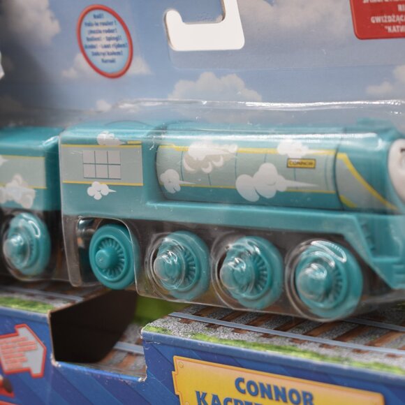 Roll & Whistle Connor & Tender Fisher Price Thomas Friends Wooden Railway Train - Picture 10 of 11